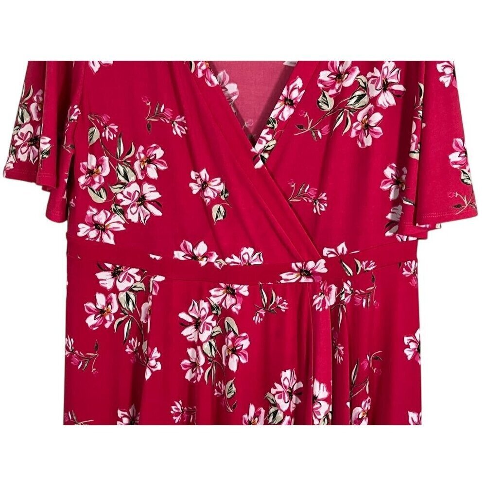Torrid Dress 1X Pink Floral Midi Feminine Retro Western Boho Classic Tropical - Picture 4 of 14